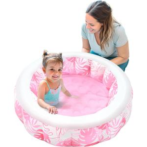 SLOOSH Inflatable Kiddie Pool for Kids, 36"x8.5" Swimming Pool with Soft Pad Floor for Kid & Toddler, Round Blow Up Baby Ball Play Pit Pools for Swim Party, Portable Indoor & Outdoor Water Toys (Pink)