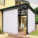 BONZER Outdoor Curtains for Patio Waterproof Thick Privacy Wide Grommet Light Filtering Outside Curtains for Porch Pergola Gazebo Deck, 1 Panel, 110W x 95L inch, White