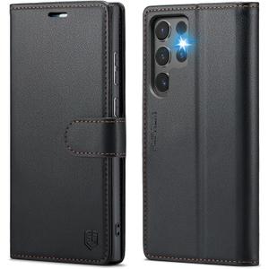 for Samsung Galaxy S25 Ultra Wallet Case with RFID Blocking Credit Card Holder, PU Leather Folio Flip Kickstand Protective Shockproof Cover Women Men for Samsung S25Ultra Phone case (Black)