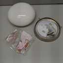 NUVO SF76/671 One Light Mushroom Flush Mount, Brushed Nickel/Alabaster Glass