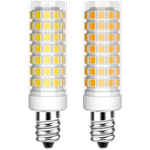 2-Pack E11 LED Bulb 8W JD E11 Light Bulb T4 Mini Candelabra Base AC120V for Ceiling Fans, Chandeliers,Pendants, Table Lamps, Cabinet Lighting 800LM 80W Equivalent Halogen Bulb Warm White 3000K