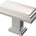 Alzassbg 10 Pack Brushed Satin Nickel Cabinet Knobs, 1.3 Inch(32mm) Kitchen Cabinet Hardware Rectangle Knob for Cupboard and Drawer AL6072SN