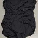 La Blanca Women's Island Goddess Draped Lingerie One Piece Swimsuit, Black, 16