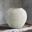 Rustic White Ceramic Vase Farmhouse Round Flower Clay Pottery Large Terracotta Floor Vases for Decorative Centerpiece Vintage Home Decor Aesthetic for Living Room Bedroom Table Entryway