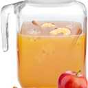 Bormioli Rocco Hermetic Seal Pitcher With Lid and Spout [68 Ounce] for Homemade Juice & Iced Tea or for Glass Milk Bottles, Clear (Frosted)