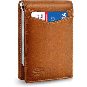 Zitahli Wallet for Men-6 Slots ID Window-Mens Wallets-Slim Wallet Classic Spring Money Clip RFID Blocking-Gift for Men