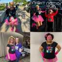 80s Outfit Women Costume Accessories Set T Shirt Shorts Tutu Skirt Neno Party Leg Warmers Headband (Large)