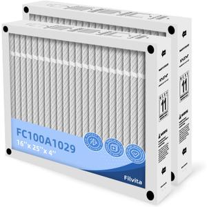 16x25x4 Filter Replacement For Honeywell FC100A1029 Pleated Design, 2PACK