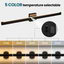 LED Modern Vanity Light: 39 Inch 5CCT Matte Black Bathroom Wall Lighting Fixtures Over Mirror 30W Dimmable Vanity Lights Bar for Restroom Bedroom