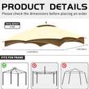 KILAKILA 10x12 Replacement Canopy Top for Patio Gazebo, Waterproof & UV Protection Tent Cover, Fits Outdoor,Garden and Backyard (Off-White+Khaki)