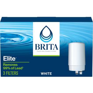 Brita Replacement Water Filter for Faucet Mount, Removes 99% of Lead, Sink Filtration System, White, 3 Count