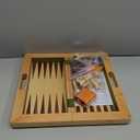 GSE Games & Sports Expert 16" Deluxe 3-in-1 Wooden Folding Chess, Checker & Backgammon Board Game Combo Set, Portable Travel Game Set for Kids & Adults