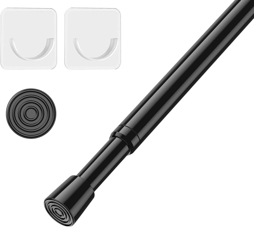 AIZESI 5/8 Inch Spring Tension Curtain Rods -  Curtain Rod Holder, 26 to 39 Inch, Black