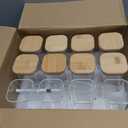 TBWIND 12 Pack 10 oz Square Glass Spice Jars with Lids and Labels Airtight Small Spice Containers Set, Clear Glass Storage Jars for Seasoning, Spices, Kitchen Pantry Organization