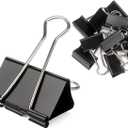 ZZTX Black Binder Clips Paper Clamps Clips Medium Size, 1.3 Inches, 36 Pack