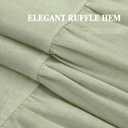 Farmhouse Shower Curtain with Ruffle Hem Linen Flax Green Shower Curtains for Bathroom Country Vintage Rustic Natural Fabric, 72" W x 72" L