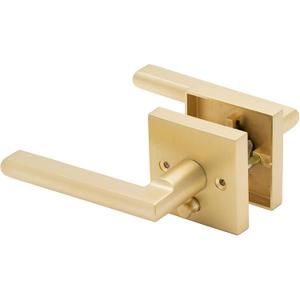 Linkaa Pivacy Door Lever Gold Stain Brass Door Handles Lever with Lock, Keyless Lock InteriorPrivacy FunctionGold3 Pack
