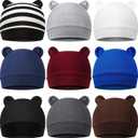 Geyoga 9 Pieces Newborn Baby Hat Bear Ears Infant Caps Baby Boy Girl Toddler Hats Beanie Caps, 2 Ears