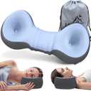 Cervical Neck Roll Pillow, Say Goodbye to Neck Pain, Travel Neck Support Pillow for Side Sleepers, Ergonomic Memory Foam Camping Pillow, Cervical Traction Device with Storage Bag