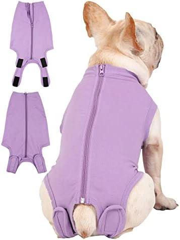 Caslfuca Dog Surgery Recovery Suit - After Spay, Abdominal Wounds Post Surgical Recovery, Anti Licking Breathable Dog Onesies for Small, Medium & Large Pet, Alternative Bandages Cone E-Collar, S