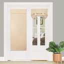 PI Blackout French Door Curtain 2 Panels,Privacy Thermal Insulated Tie Up Door Window Curtain for Glass Door/Front Door/Sliding Door/Patio Door (W30XL68,Beige) (30"W x 68"L (Pack of 2))