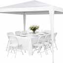 10x10 FT Portable Canopy Tent (Without Sidewalls),White
Waterproof and UV resistance, Comes with Guylines and Ground Stakes, for Courtyards, Parties, and Outdoor Activities