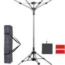 STORAGE MANIAC Portable Umbrella Clothes Drying Rack 8 Lines with 82 Feet Drying Space, Steel Frame & Adjustable Height, 4-arm Umbrella Clothesline for Laundry, Collapsible Indoor & Outdoor Drying