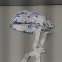 6 Pcs Satin Lined Working Hat Scrub Caps Adjustable Tie Back Bouffant Hats with Button Sweatband for Doctor Nurse (Novelty Color)