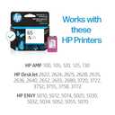 HP 65 Tri-color Ink Cartridge for HP Printers | Works with Printer Series: AMP 100, DeskJet 2600, 3700; ENVY 5000 | Eligible for Instant Ink | N9K01AN