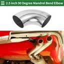 Motoforti 2.5" Inch OD 90 Degree Mandrel Bend Elbow Car Modified Exhaust Pipe Tubing 1.5mm/16GA Thickness 304 Stainless Steel Bend Tube Stair Handrail Piping 63x175x1.5mm