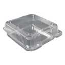 Durable Packaging 9" x 9" x 3" Clear Hinged Plastic Food Bakery Take-Out Container (pack of 50)