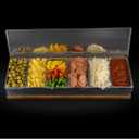 6 Slot Condiment Carrier, Stainless Steel Holders, Silicone Lids, and Gel Packs - Portable and Versatile for Outdoor BBQs and Parties
