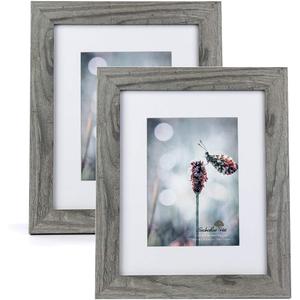 Scholartree Grey 8x10 Picture Frame set of 2,Display 8x10 without Mat or 5x7 with Mat