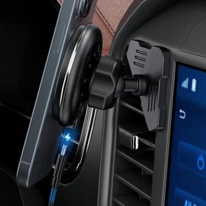 Car Vent Wireless Charger Magnetic Phone Mount Compatible with 2021-2025 Ford F-150, 2023-2025 Super Duty F250/F350/F450, Metal Phone Holder Cradles Bracket Stand for All Smartphones (No Socket Arm)