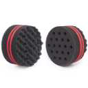 Small Hole Hair Sponge Brush for Twists Dreads Natural Hair Afro Curl Barber 2 PCS (Black)
