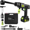 Cordless Pressure Washer, 900PSI Cordless Car Pressure Washer with 1 Batteries, 6 in 1 Nozzle, 10 Speed Adjustment/Battery Level Display, 5 Meter Hose, for Cleaning, Car Washing, Floor Washing