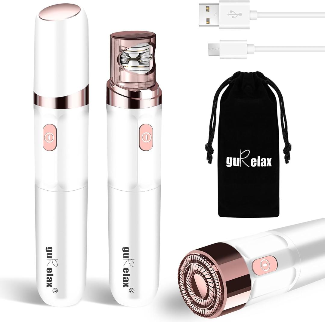 Hair Removal Epilator for Women, Gurelax Facial Epilator Hair Remover, Plucker for Face, Lip, 2-in-1 Epilation System, All Ages and Skin Types,with Brush, Pouch Hair Removal Epilator for Women, Gurelax Facial Epilator Hair Remover, Plucker for Face, Lip, 2-in-1 Epilation System, All Ages and Skin Types,with Brush, Pouch
