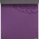 Gaiam Dry-Grip Yoga Mat - 5mm Thick Non-Slip Exercise & Fitness Mat for Standard or Hot Yoga, Pilates and Floor Workouts - Cushioned Support, Non-Slip Coat - 68 x 24 Inches (Purple)