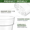 Baderke 3 Pack Nursery Pots Plastic Orchid Pot Extra Large Nursery Container with Holes for Plants(Clear,9.8 Inch)