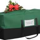 Christmas Tree Storage Bag,Fits Up 8 Ft Tall Artificial Trees,600D Oxford Material,Heavy Duty Tree Bag,Dampproof Storage Bag with Durable Reinforced Handles & Dual Zipper&Transparent Pocket (8FT green&black)