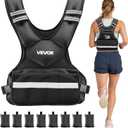 VEVOR Adjustable Weighted Vest, 24-40 lbs Comfortable X-Shape Body Weight Vest Set with 8 Weight Packs and Reflective Stripe, for Men Women, Workout Equipment for Strength Training Running Jogging