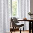 Deconovo Silver Print Room Darkening Curtains for Living Room Bedroom, Soundproof Thermal Insulated Window Drapes for Nursery Kitchen Kids Room, 2 Panels, 52W x 63L Inch Long, Greyish White