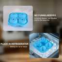 3 x Rose Shaped Ice Cube Tray Elegant Silicone Mold for Unique Ice Cubes, Perfect for Cocktails, Drinks, and Special Occasions 4 grids -Blue
