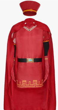 Lord Farquaad Costume Halloween Lord Farquaad Cosplay Red Cloak Top Costumes Robe Cape Clothes Full Set XL