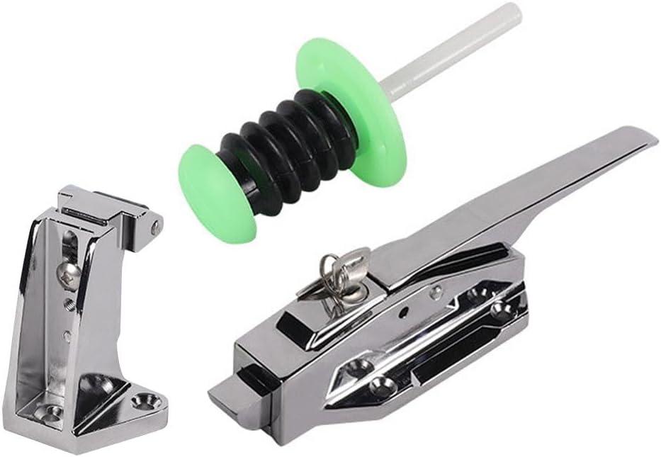 Walk-in Cooler Door Handle Set Kitchen Refrigerator Door Handle Latch Safety Complete Latch Kit Suitable for Freezer Door Locks, Oven Locks, Laboratory Door Locks (Tall Base)