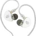Kiwi Ears Belle in-Ear Monitor, 10mm DLC Diaphragm Driver Earphone, HiFi Wired Earbuds with Detachable Silver-Plated 2-Pin Cable for Audiophile Gaming (Type-c Mic, Silver)