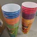 Potchen 24 Set Summer Party Decoration Cups with Silly Straws and Lids, 16oz Pool Beach Reusable Drinking Cups Colorful Plastic Tumblers for Hawaiian Tropical Luau Birthday Party Gifts (Classic Style)