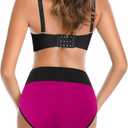 OLIKEME High Waisted Underwear for Women Tummy Control Cotton Plus Size Full Coverage Packs Ladies Panties Briefs (M)