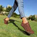 UBFEN Sneakers Barefoot Shoes for Womens Mens Minimalist Trail Running Hiking Comfortable Walking Brown US Size 7 Women/5 Men