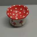 Ceramic Cat Slow Feeder, Cute Mushroom Shape Elevated Food Bowl, Shallow Raised Cat Dish, Anti Vomiting Whisker Fatigue Bowls